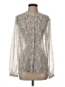 Banana Republic 100% Polyester Silver Long Sleeve Blouse Size S - photo 1