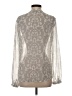 Banana Republic 100% Polyester Silver Long Sleeve Blouse Size S - photo 2