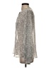 Banana Republic 100% Polyester Silver Long Sleeve Blouse Size S - photo 5