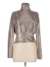 Skies Are Blue Metallic Silver Long Sleeve Top Size M - photo 1