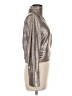 Skies Are Blue Metallic Silver Long Sleeve Top Size M - photo 4