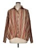 Milano 100% Polyester Stripes Brown Long Sleeve Blouse Size 1X - photo 1