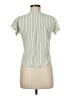 Sim & Sam 100% Rayon Stripes Green Short Sleeve Blouse Size M - photo 2