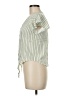 Sim & Sam 100% Rayon Stripes Green Short Sleeve Blouse Size M - photo 5