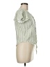 Sim & Sam 100% Rayon Stripes Green Short Sleeve Blouse Size M - photo 4