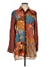 John Mark Floral Brown Long Sleeve Blouse Size S - photo 1