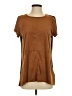 Avec 100% Polyester Brown Short Sleeve Top Size S - photo 1
