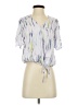 Dex 100% Rayon Silver Short Sleeve Blouse Size XS - photo 1