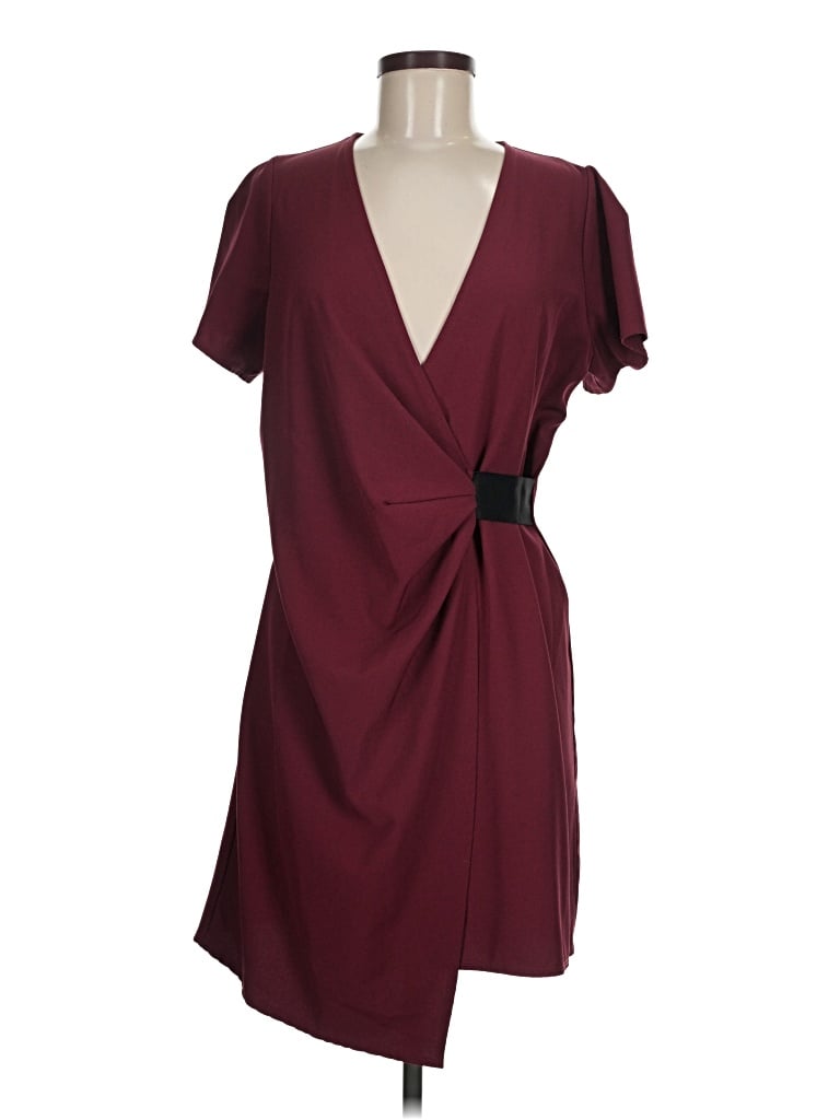 Pre-owned Slate & Willow Casual Dress In Burgundy