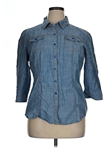 Hester & Orchard 3/4 Sleeve Button-Down Shirt (view 1)