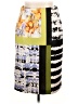 Versona Graphic Yellow Casual Skirt Size XL - photo 1