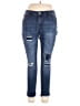 Faded Glory Solid Blue Jeans Size 14 - photo 1