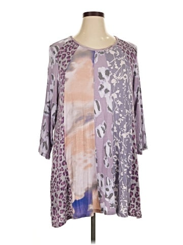 LOGO by Lori Goldstein 3/4 Sleeve Top (view 1)