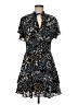 Parker 100% Polyester Print Black Casual Dress Size M - photo 1