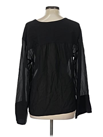 Theory Long Sleeve Silk Top (view 2)