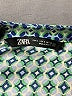 Zara Houndstooth Teal Long Sleeve Blouse Size M - photo 7