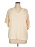 Unbranded 100% Polyester Ivory Short Sleeve Blouse Size XL - photo 1