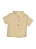 Unbranded 100% Polyester Solid Tan Short Sleeve Button-Down Shirt Size 6-9 mo - photo 1