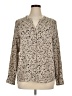 Apt. 9 100% Polyester Animal Print Tan Long Sleeve Blouse Size XL - photo 1