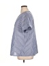 DAZY Stripes Blue Short Sleeve Blouse Size 1X - photo 5