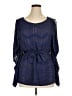 Cache Blue Long Sleeve Blouse Size XL - photo 1
