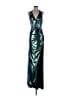 Alyce 100% Polyester Metallic Green Cocktail Dress Size 2 - photo 1