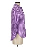 Splendid 100% Rayon Checkered-gingham Purple 3/4 Sleeve Button-Down Shirt Size XS - photo 4
