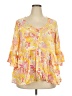 Torrid 100% Rayon Yellow 3/4 Sleeve Blouse Size 2X Plus (2) - photo 1