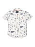 Joules Print White Short Sleeve Button-Down Shirt Size 6 (estimated) - photo 1
