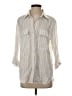 Babaton Stripes Ivory 3/4 Sleeve Button-Down Shirt Size S - photo 1