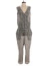 The Fisher Project 100% Silk Metallic Gray Black Jumpsuit Size M - photo 1