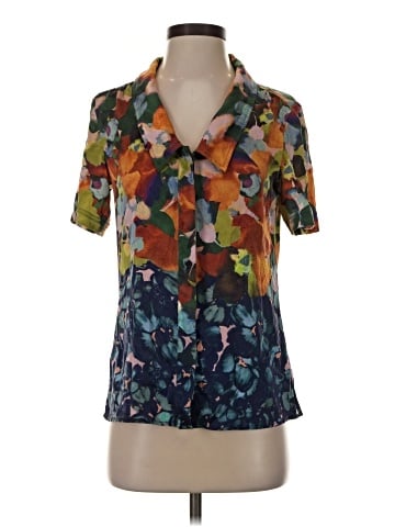St. John Short Sleeve Silk Top (view 1)
