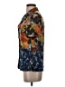 St. John Floral Blue Short Sleeve Silk Top Size 2 - photo 5