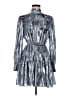 Cinq à Sept 100% Polyester Metallic Silver Cocktail Dress Size 8 - photo 1