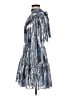 Cinq à Sept 100% Polyester Metallic Silver Cocktail Dress Size 8 - photo 5