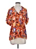 CAbi 100% Polyester Orange Short Sleeve Blouse Size S - photo 1