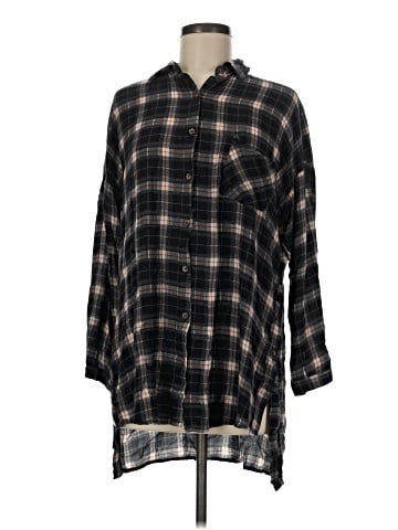 She + Sky 3/4 Sleeve Button-Down Shirt (view 1)