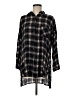 She + Sky Plaid Black 3/4 Sleeve Button-Down Shirt Size M - photo 1
