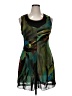 Assorted Brands Graphic Green Cocktail Dress Size 14 - photo 1