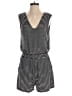 State of Being 100% Rayon Stripes Black Romper Size L - photo 1