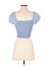 Shein 100% Viscose Blue Short Sleeve Top Size 4 - photo 2