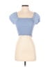 Shein 100% Viscose Blue Short Sleeve Top Size 4 - photo 1