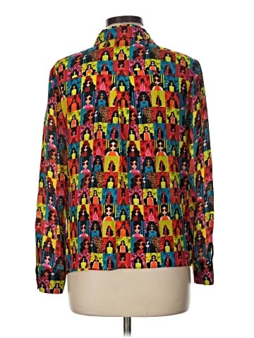 Alice + Olivia Long Sleeve Silk Top (view 2)