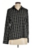 Zara 100% Polyester Houndstooth Black Long Sleeve Blouse Size M - photo 1