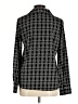 Zara 100% Polyester Houndstooth Black Long Sleeve Blouse Size M - photo 2