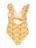 EOMENIE Floral Yellow One Piece Swimsuit Size XL - photo 2