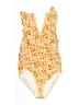 EOMENIE Floral Yellow One Piece Swimsuit Size XL - photo 1