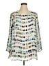 Nic + Zoe 100% Polyester Silver 3/4 Sleeve Blouse Size 1X - photo 1