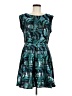 Tinley Road 100% Polyester Graphic Teal Cocktail Dress Size M - photo 1
