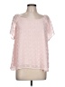 Mi ami 100% Polyester Pink Short Sleeve Blouse Size L - photo 1